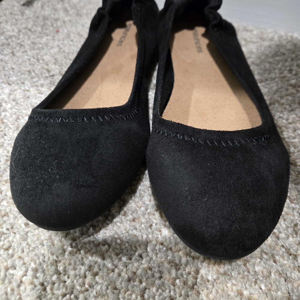 Women's Black Suede Flats